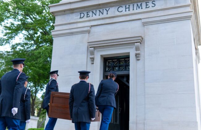 ROTC students carry class rings into Denny Chimes